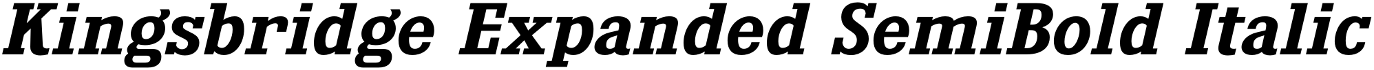 Kingsbridge Expanded SemiBold Italic